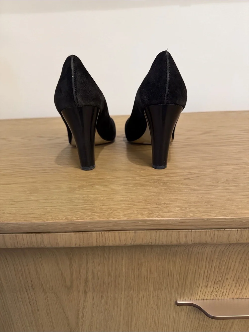 Anne Klein Black Suede Buckle Pump
